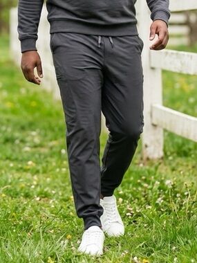 NWT Landau Men’s Landau Forward Scrub Joggers Medical Dental Pewter Gray - 2XL